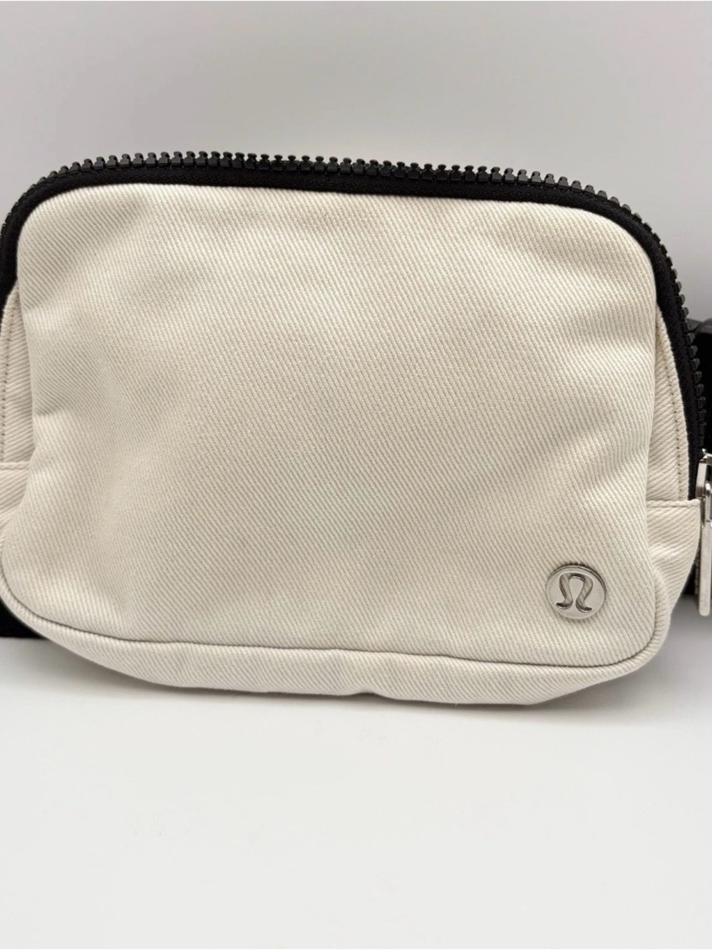 lululemon athletica Cream Crossbody Belt Bag with Black Trim